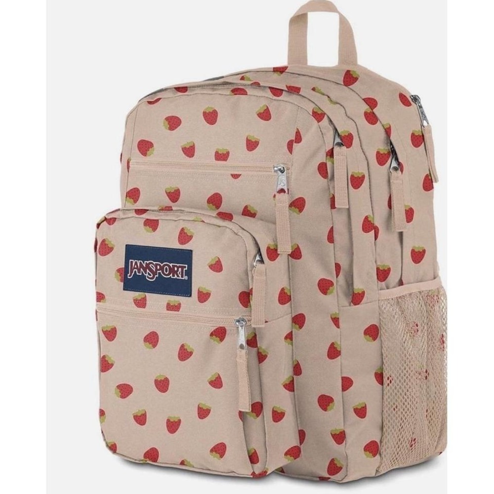 JanSport Big Student Laptop Backpack - Strawberry Shower (17" x 13" x7.5") - Picture 2 of 3